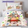 One Piece Pattern Bedding Quilt Set Quilt Cover Pillowcase Home Birthday Gift(1 * duvet cover + 2 * pillowcase, without core)