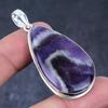 Chevron Amethyst Gemstone Handmade 925 Sterling Silver Gift Pendant 2.25" T4a99