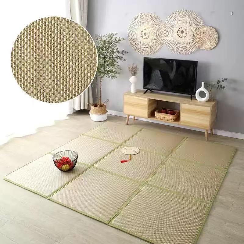 Woven Rattan and Bamboo Cooling Floor Mat for Bedroom and Living Room