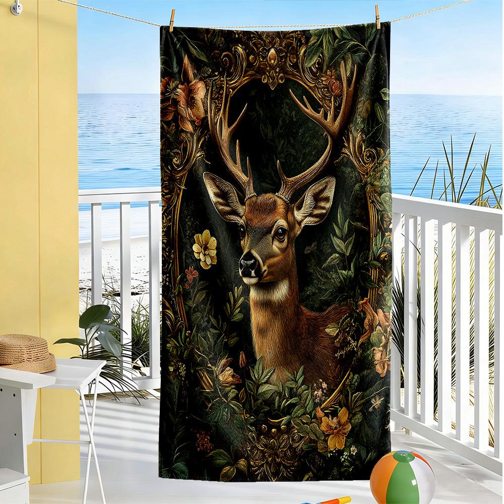 Deer Beach Towel High Absorbency & Quick-Dry Comfortable Lightweight