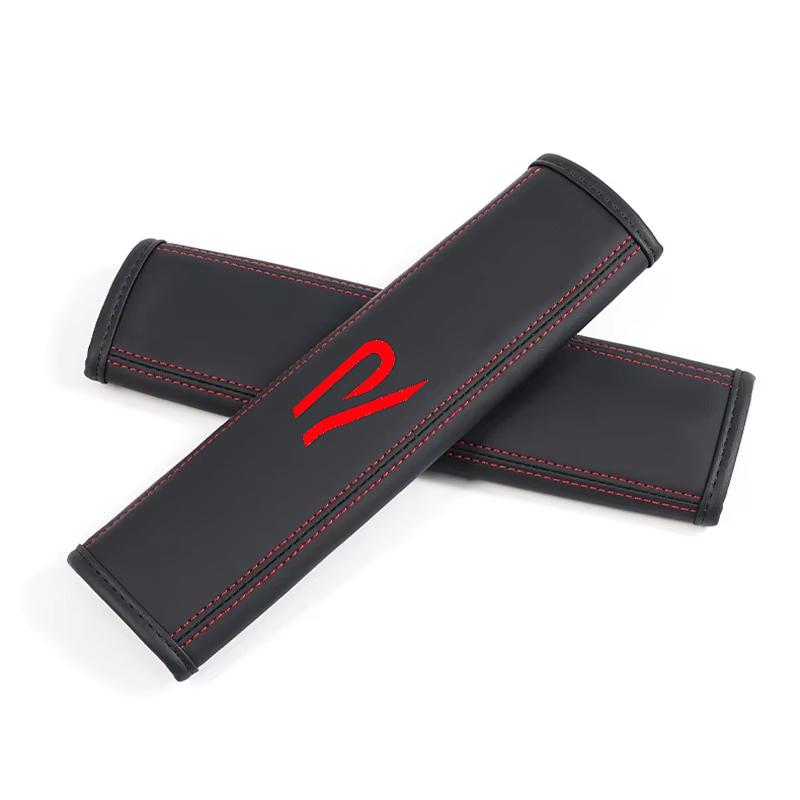 2Pcs for Volkswagen VW R Rline GTI GTD Golf 5 6 7 Amarok Passat Tiguan T Cross Leather Seat Belt Shoulder Cover Protection Pads ze5