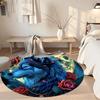 Ethereal Wolf Round Floor Mat Design for Foyer Decorate room Game Room Entryway Antislip Round Carpet Decorate Offices Birthday Christmas Gift
