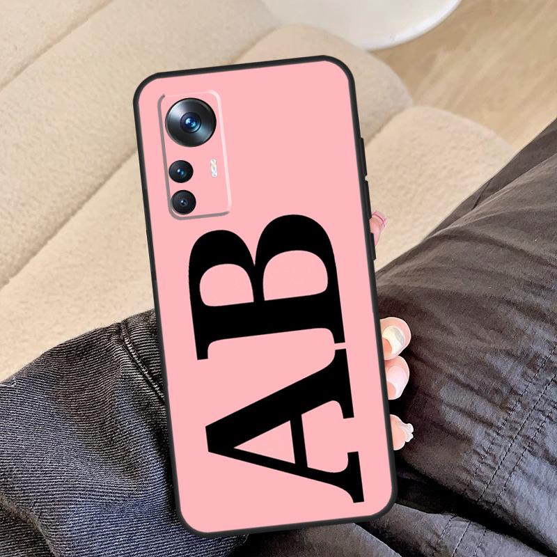 Персонализированный чехол с инициалами имени для Xiaomi 13T 12T 11T 14 13 Pro 12 Lite 12X POCO F5 X3 X5 Pro F3 F4 X4 M5s C65 Funda