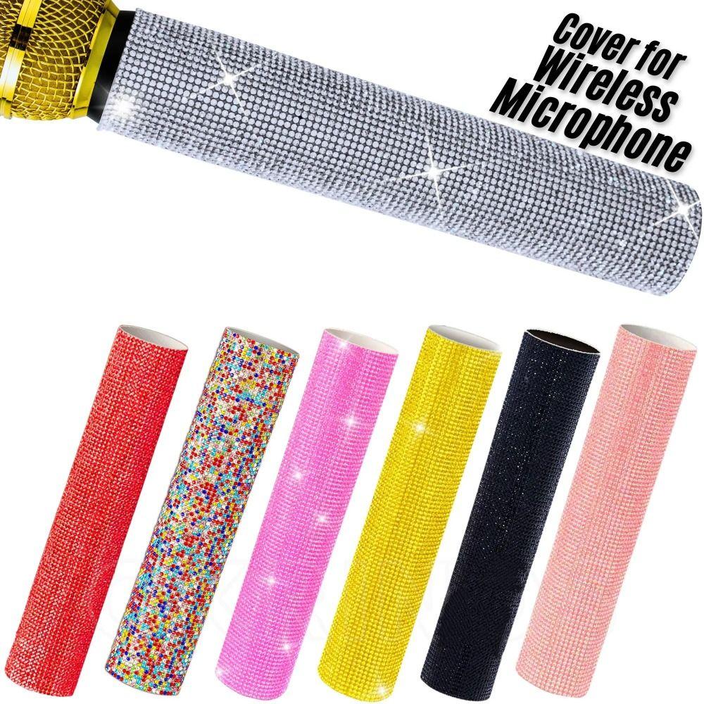 Wireless Microphone Microphone Decorative Sleeve Bling Bling Mic Handle Sleeve Stage Party