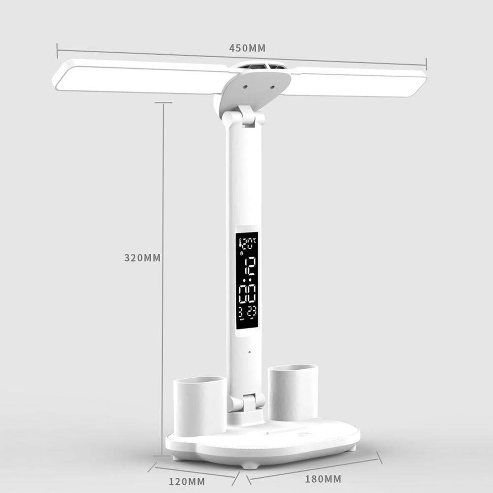 LED Desktop Decor Light Touch Control with Calendar Reading Desk Lights Penholder Stand Table Lamp Foldable for Home Office