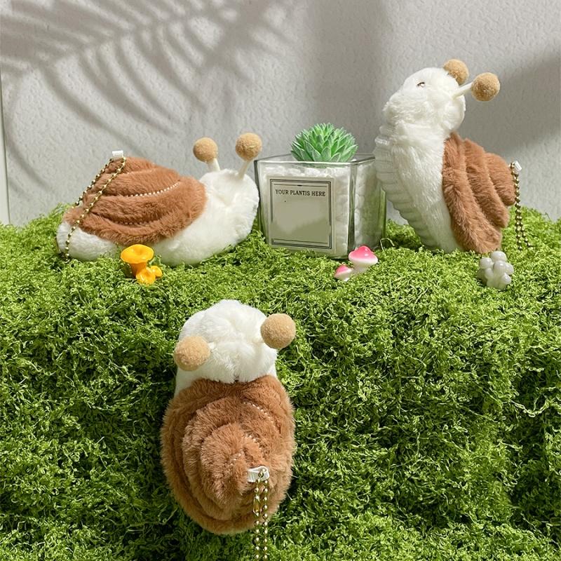 New Brown Snail Fashion Bag Pendant Cute Plush Snail ,Soft Stuffed Plush for Backpack,Purse Bag Charm