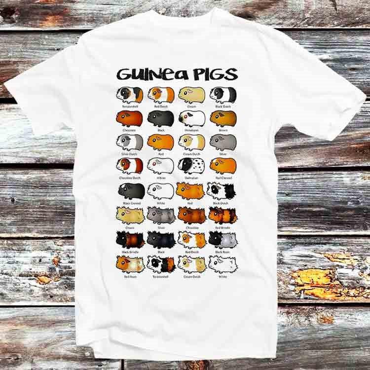 Breeds Name List Types Of Guinea Pigs T Shirt Vintage Retro Gift Unisex B1237