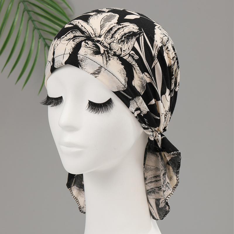 Hat Female Triangle Scarf Pirate Hat Headscarf Hat Head Cap Chemotherapy Cap Casual Printing Dust Hat Ethnic Hat