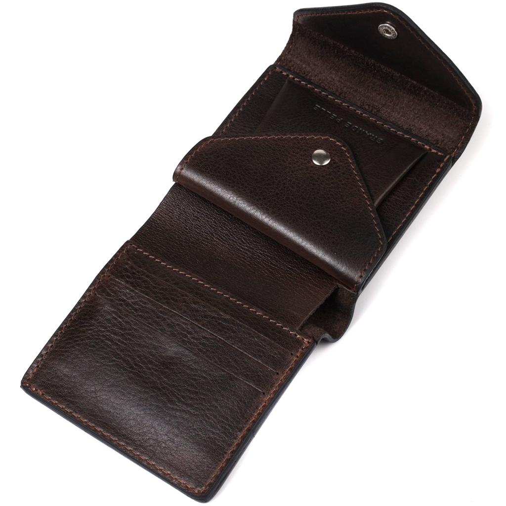 Мужской кошелек из глянцевой натуральной кожи GRANDE PELLE Wallet 16814 Коричневый