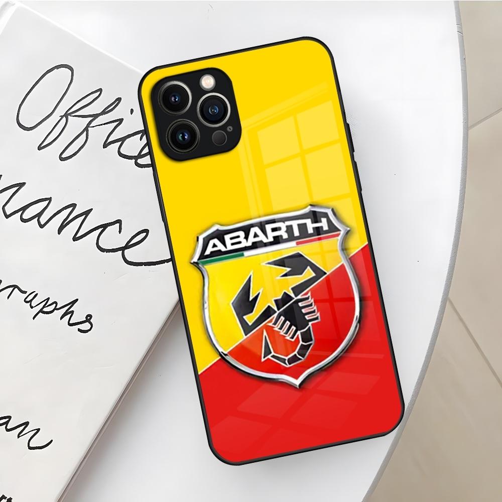 ABARTH Италия Чехол для телефона автомобиля для Iphone 16 15 14 12 11 13 Pro Max Mini X Xr Xs Se 8 Plus Стеклянный Чехол