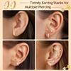 KISS WIFE CZ Stud Earrings Set for Women, Cubic Zirconia Stud Earrings in Multiple Sizes, Triangle Oval Heart Round Pearl Square Earrings,