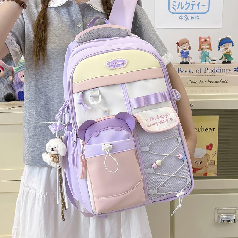 Schoolbag Japanese ins college style fresh and sweet schoolbag female high value junior high school students lightweight large capacity backpack