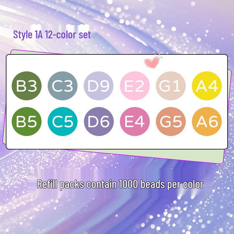 Набор для пополнения бусин Pinbeads Fusion Beans: Серия "Все цвета", 1000 бусин (2.6mm) для DIY-поделок из пазлов