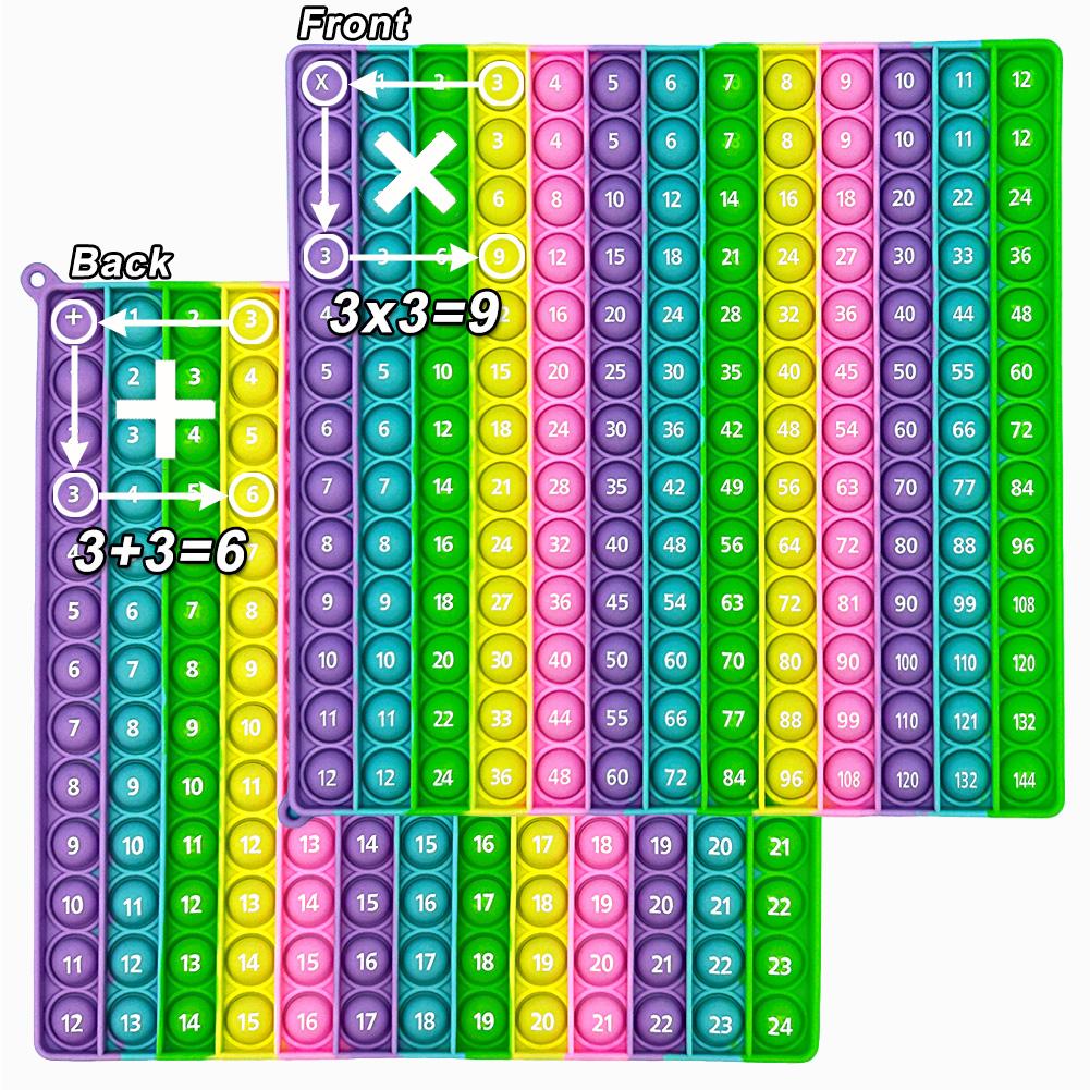 1 шт. 12x12 и 12 + 12, поп-игровая игрушка, макароны, силиконовая математическая таблица умножения, обучающие канцелярские принадлежности, развивающая игрушка