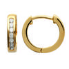 [L3723] - Gold Plated Hoop Earrings 'Déesse' Golden White - 12x2 Mm