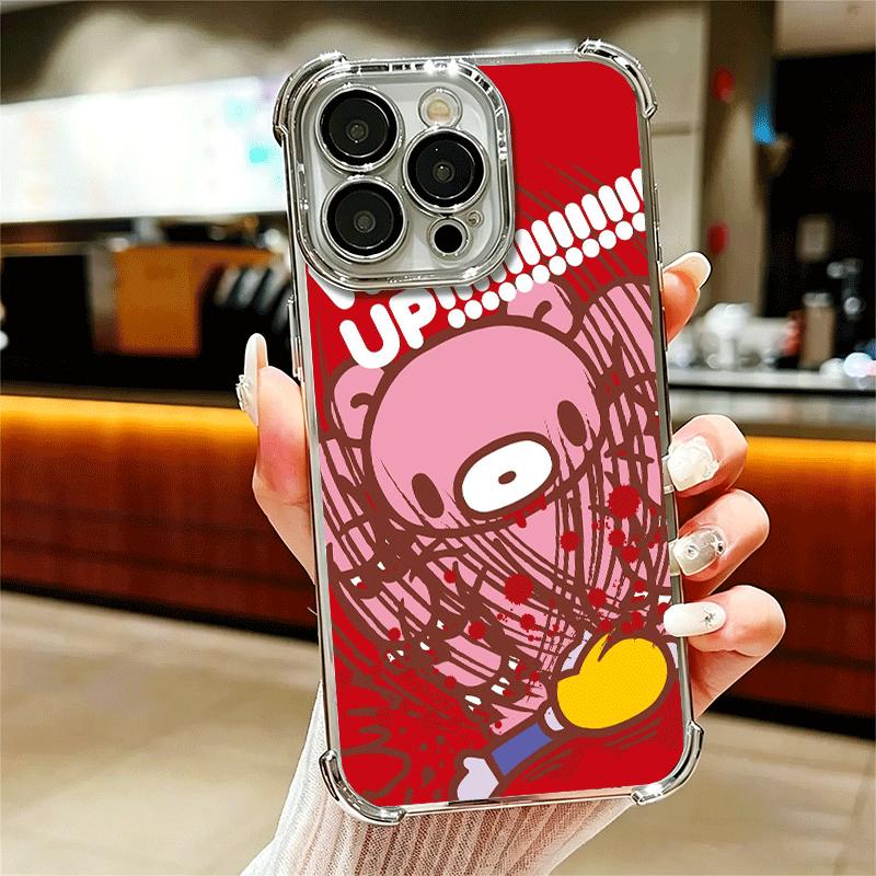 G-Gloomy Bear Soft Phone Case For iPhone 15 16 17 Air 14 Pro Max 16E Plus 13 12 Mini Plating Anti-Fall Fundas