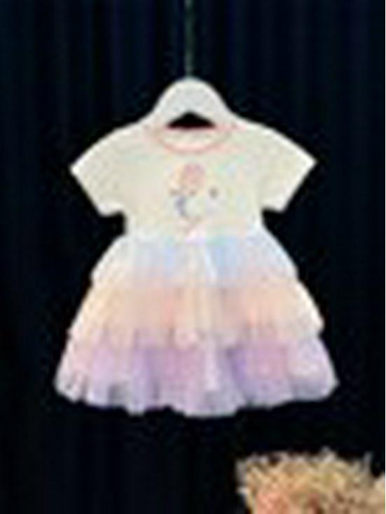 Летнее платье принцессы из сетки в корейском стиле пэчворк радужной расцветки для девочек 2025