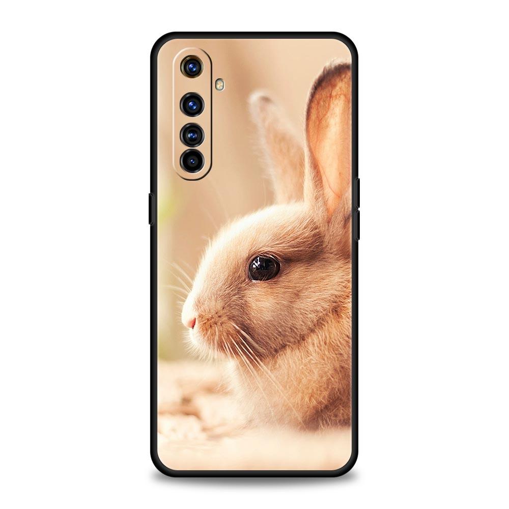 Милый чехол для телефона с белыми крольчатами Для Realme 12 11 10 9 8 5G 7 6 GT5 GT3 GT2 Pro C21 C25 C35 Для Realme GT Neo 2 3 3T 5 Обложка