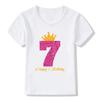 New Childrens Birthday Digital Cartoon Printed Summer GirlBoy Casual Comfortable Cotton Short sleeved Tshirt Top
