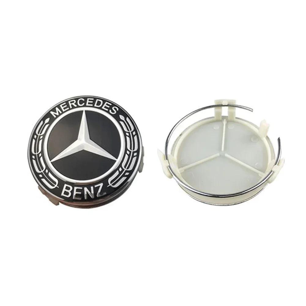 Car Sticker 75MM Car Styling Wheel Center Covers Hub Caps Replacement For Mercedes Benz A C E Class W211 W176 W204  AMG CLA W212