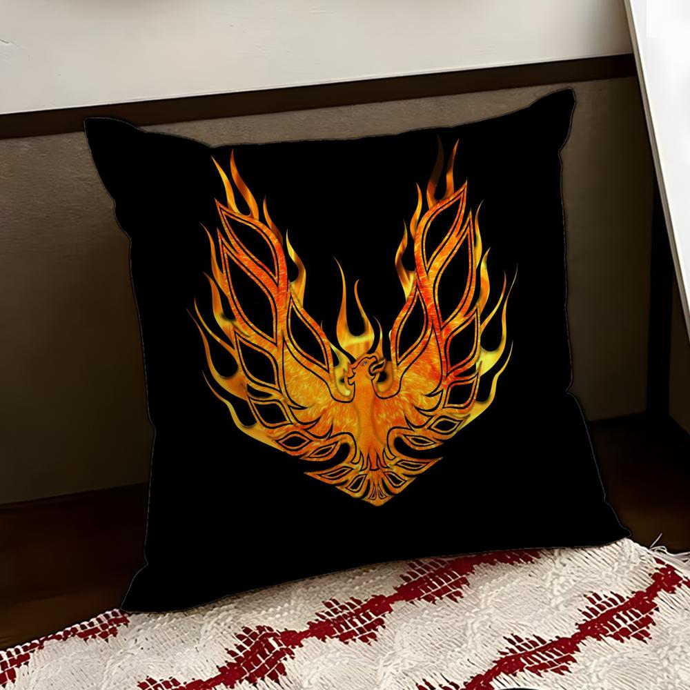 Golden car logo PPontiac Cushion Cover Reversible Soft Durable Pillow Cover Home Car MultiScene Use for Daily Comfort