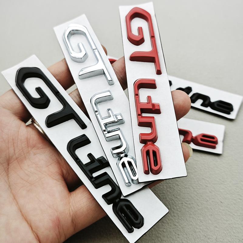 OQUP8 3D Metal Chrome Logo GT Line Emblem Badge For Peugeot 2008 301 307 308 408 3008 508 208 Car Rear Trunk Fender Styling Decoration