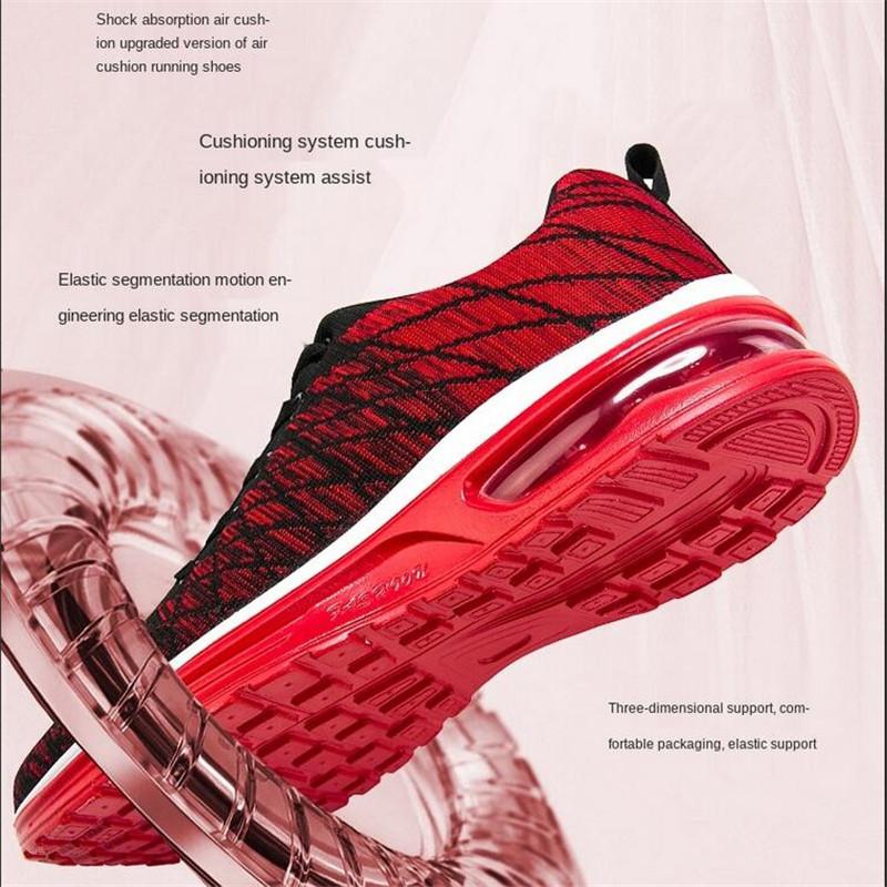 Мужская женская спортивная обувь, дышащие кроссовки на шнуровке, модные кроссовки унисекс на воздушной подушке