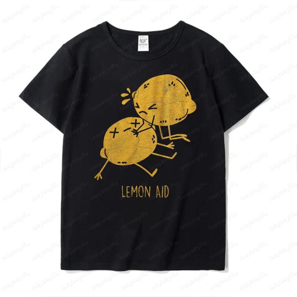 Интересная футболка Lemon Rescue Lemon Aid Мужская Женская Универсальная Повседневная С Круглым Вырезом Модная С Принтом Летняя С Коротким Рукавом