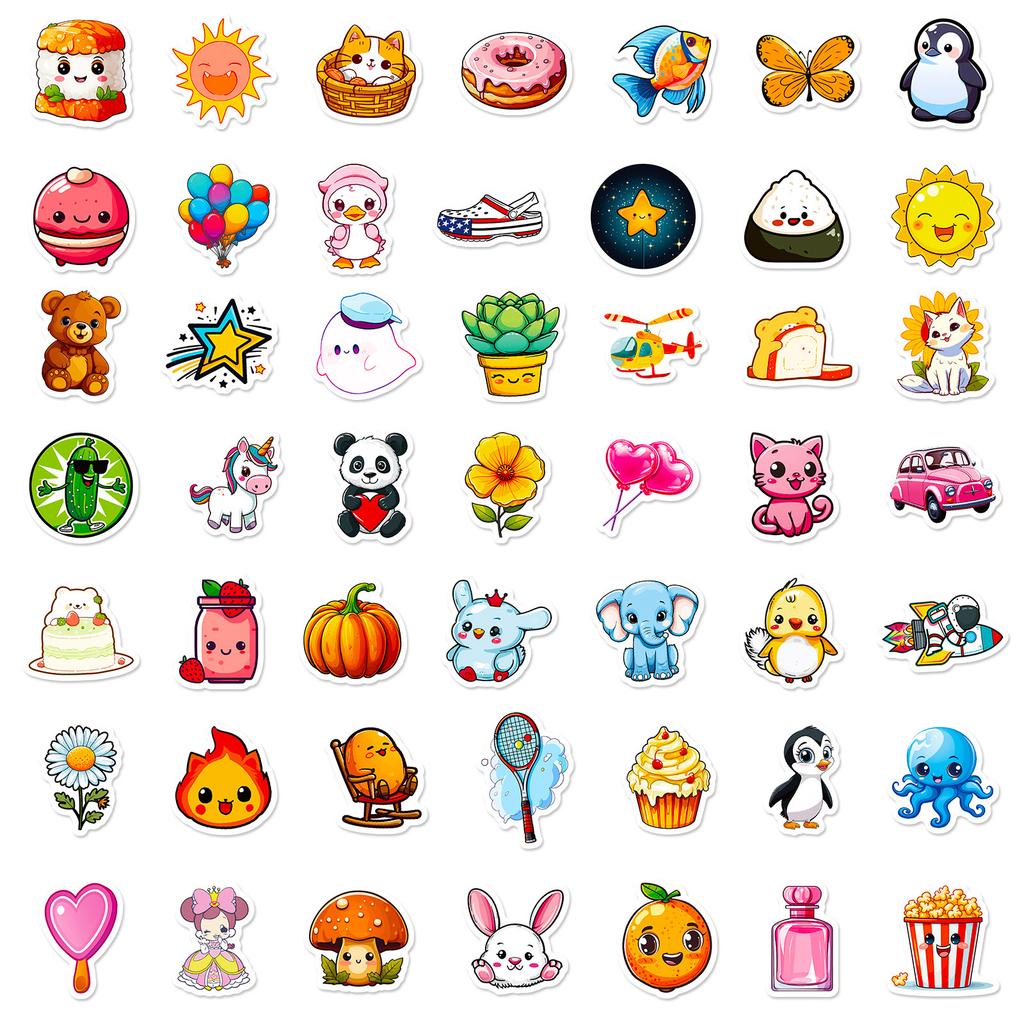 100 Наклеек с мультяшными животными малого размера, наклейки для ручного учета в стиле Ins, наклейки для украшения чемодана