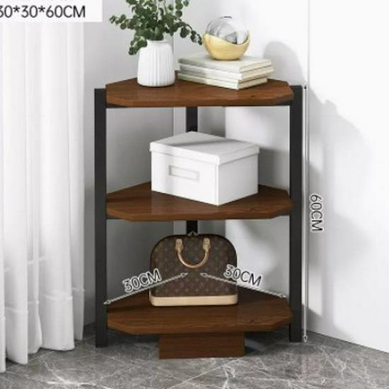In-Stock Triangular Corner Bookshelf for Living Room, Bedroom, Dining Room, Floor-Standing Wall Shelf