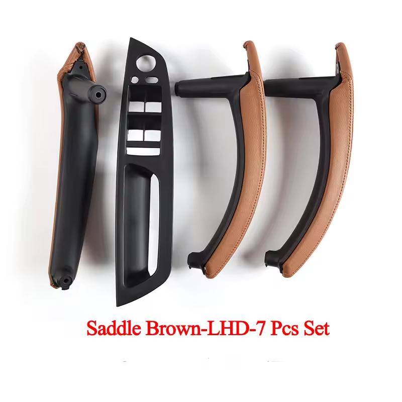 E70 E71 LHD RHD Upgraded Interior Door Handle with Leather Cover Assembly Full Set for BMW X5 X6 E70 E71 E72 2007-2014