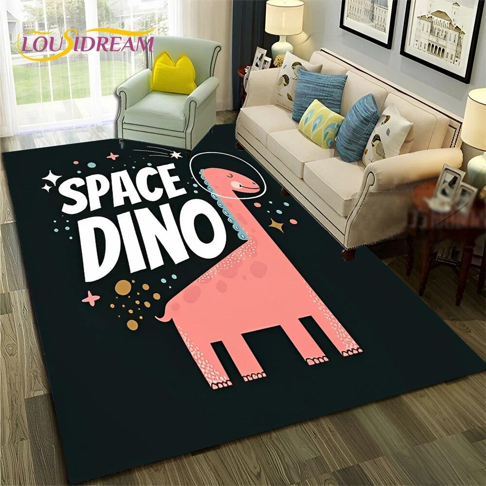 Мультфильм Динозавр Космос 3D Милый Ковер Дино Ковер для Дома Гостиная Спальня Диван Коврик Декор, Детский Коврик Нескользящий Напольный Коврик