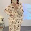 """Милый пес такса"" мультяшный весенне-осенний полосатый пижамный женский кардиган с длинным рукавом домашний костюм осенне-зимний костюм"