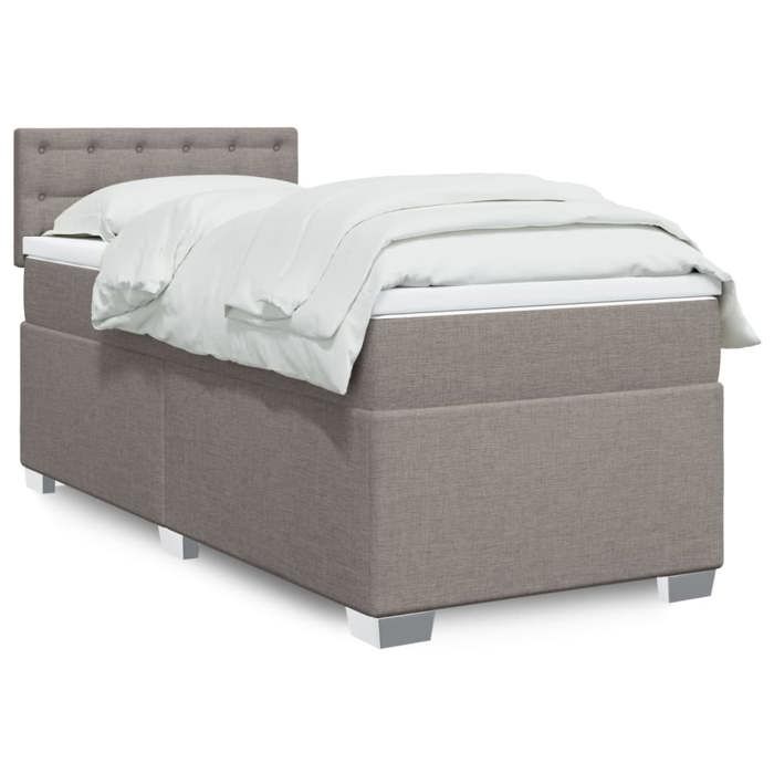 Maison Exclusive - Sommier à lattes de lit avec matelas Taupe 90x200 cm Tissu