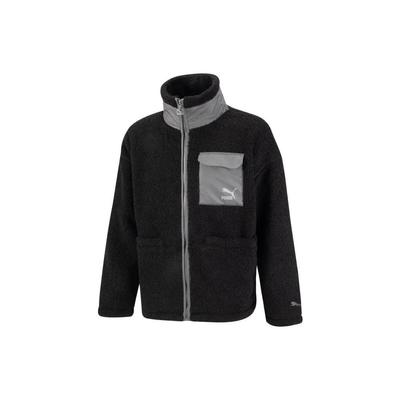 Puma FW22 Куртка из искусственной овчины с вышитым логотипом Верхняя одежда унисекс Черный 539570-01