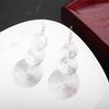 Women Fashion Exaggerated Three Layers Round Pendant Dangle Hook Earrings KTJ