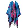 Geometric Rhombus Tassel Lengthened and Thickened Imitation Cashmere Autumn and Winter Travel Split Shawl Cape