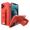 Gel Case with Chain Strap and Smartphone Crossbody Bag for iPhone 13 Mini - Red