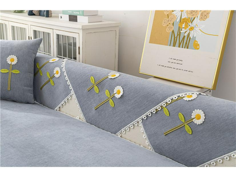Four Seasons Universal Non-Slip Embroidered Flower Sofa Cushion