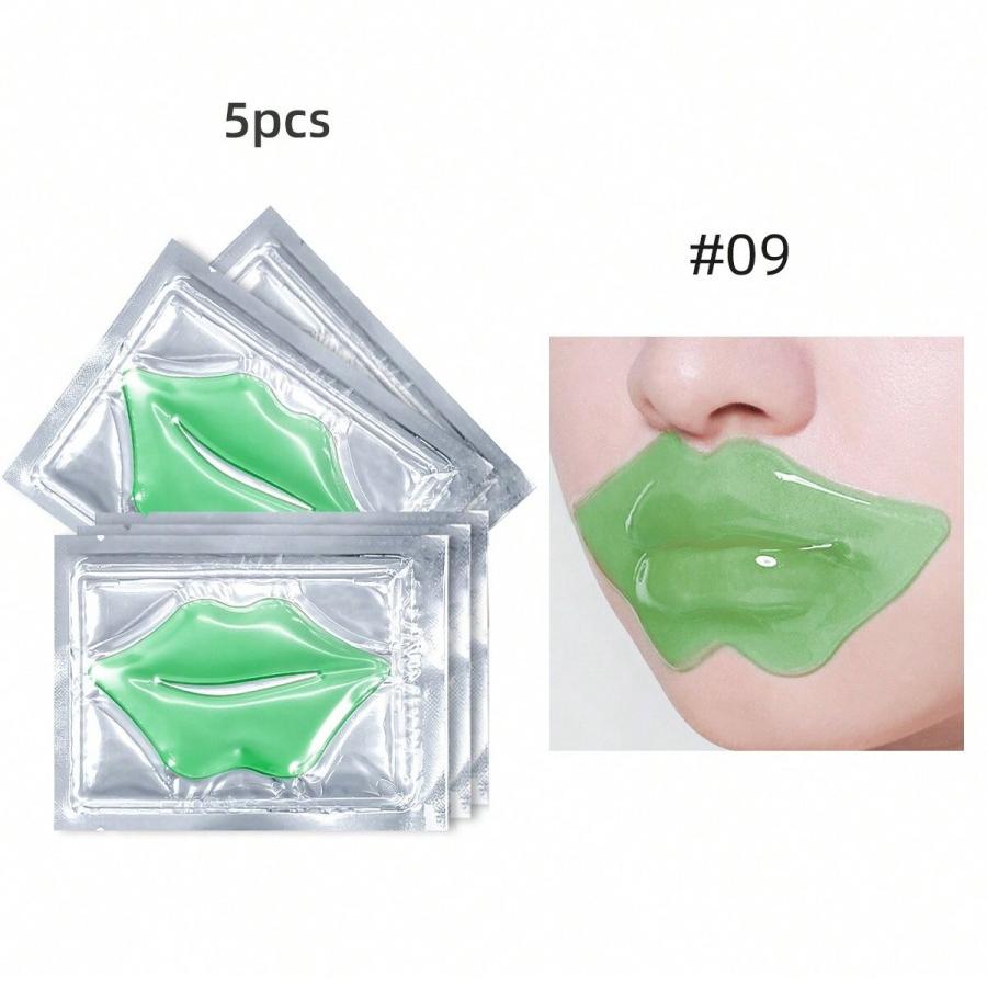 Набор из 5 масок для губ: Увлажняющая, Восстанавливающая, Разглаживающая мелкие морщинки и несовершенства, Гель-маска для уменьшения выраженности контура губ, Средство для ухода за кожей