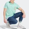 Adidas Футболка Originals Trefoil Enjoy с графическим принтом спереди/сзади и логотипом в виде мультяшных букв, мужские топы зеленого цвета IT8180
