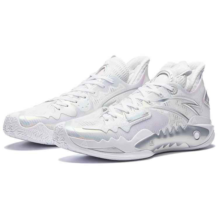 Anta Shock Wave 5 Low top Midfoot Carbon Plate Basketball Shoes Men's Silver White 112541106R-2