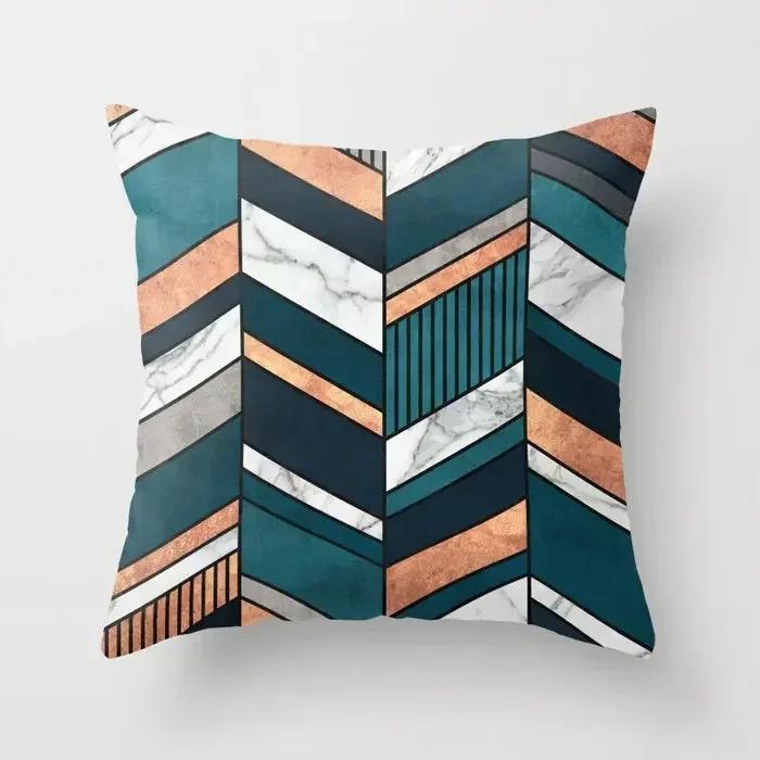 45x45cm Creative Wood Texture Marble Pillowcases Fashion Geometric Cushions Case Farmhouse Home Decor Sofa Couch Throw Pillows
