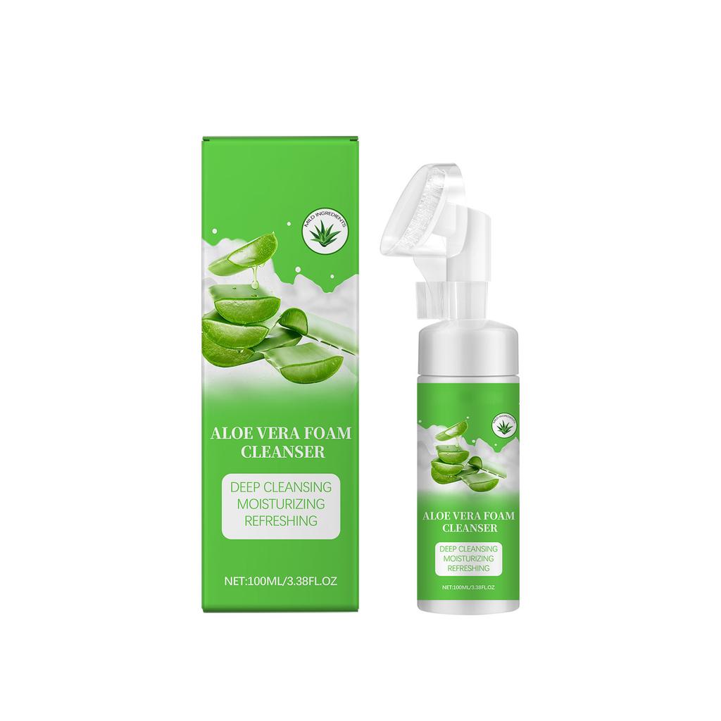 Aloe Foaming Facial Cleanser Moisturizing Gentle Cleansing Pores Refreshing Cleansing 100ml