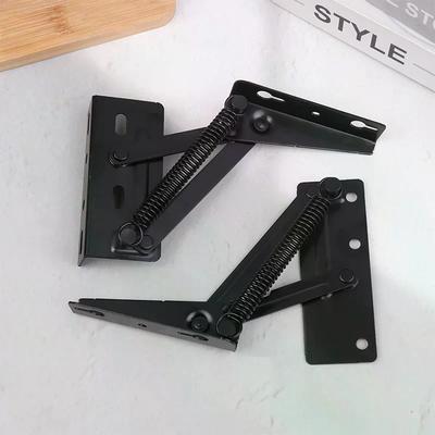 2 шт./пара стальных пружинных петель, складные на 80 градусов, подъемные кронштейны для шкафов, диванов, мебельные опоры для хранения.