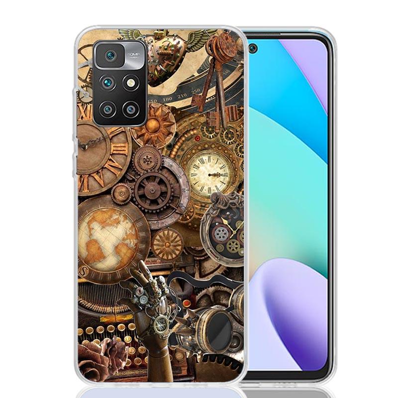 Steampunk Gear Mechanical Case Phone Cover for Xiaomi Redmi 13 13C 14C 12 12C 10 10C 10A 9 9C 9A 9T 8 8A 7 7A 6 Pro 6A K70 K60 K