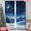 2 шт. 2D плоская печать С Рождеством Христовым Шторы Зимняя ночь Снежинка Универсальный Прочный Полиэстер Без электричества Праздничный