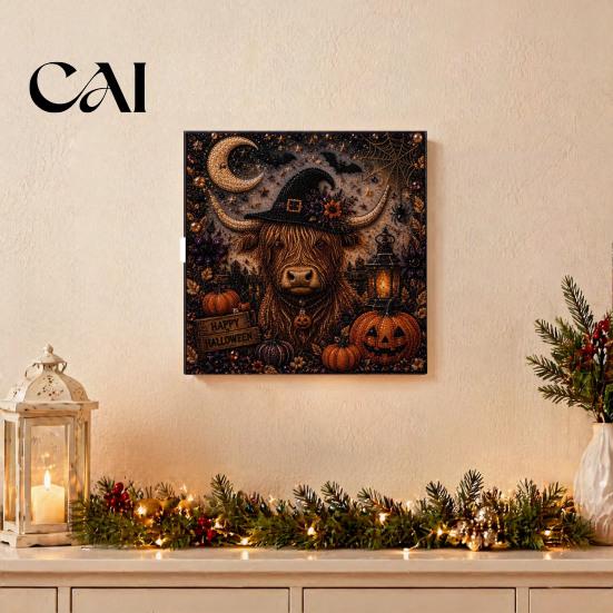 Handmade Fall Craft Supplies Halloween Ghost Pearl Painting Kit, 3D Art DIY Spooky No Mess Crafting Activities Cute Cat Crow Kit for Adults,
