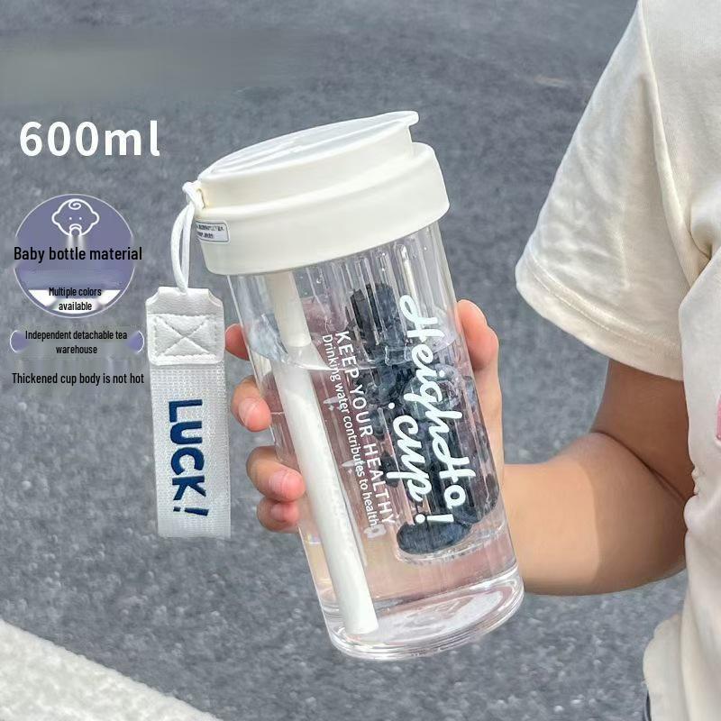 Portable Plastic Tea Infuser Cup - Large Capacity for Juice or Water