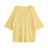 Kaslead New Arrival Women's Clothing Fashion Style Short Sleeve V Neck Knitted Loose Comfortable Top 1509011 047